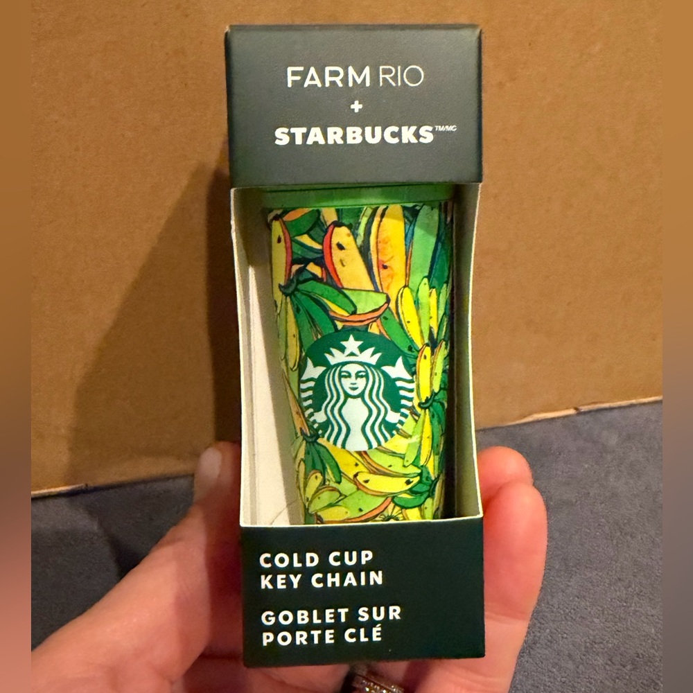 NWT Starbucks x Farm Rio cold cup keychain
